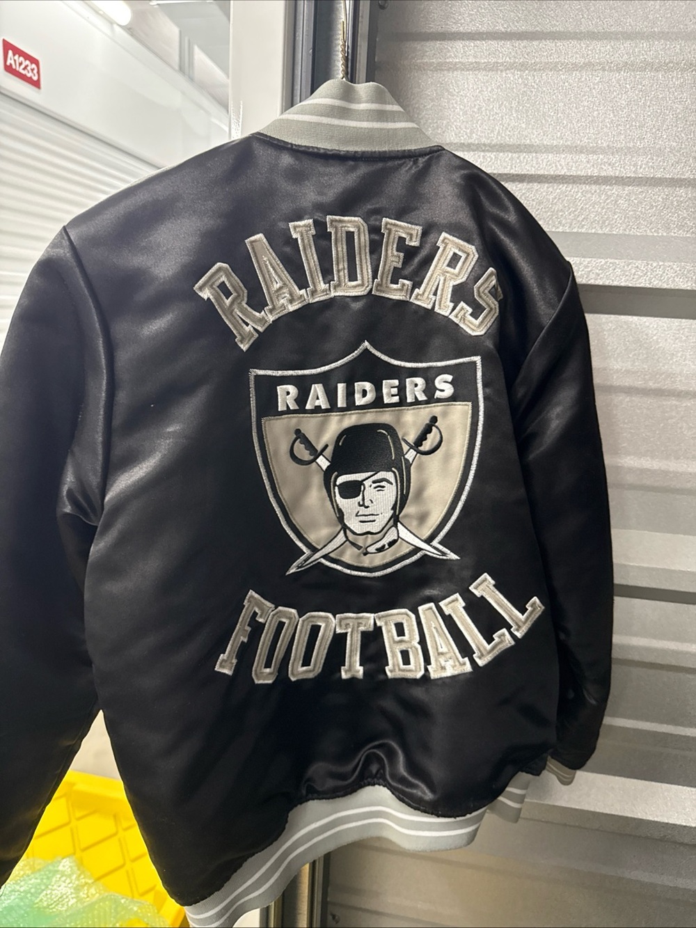 Mitchell & Ness Black and Silver Raiders Satin Kids Jacket